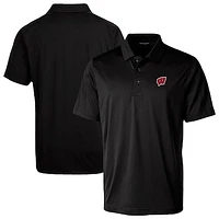 Men's Cutter & Buck Wisconsin Badgers Prospect Eco Textured Stretch Recycled Polo