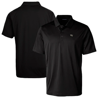 Men's Cutter & Buck Black Wake Forest Demon Deacons Prospect Eco Textured Stretch Recycled Polo