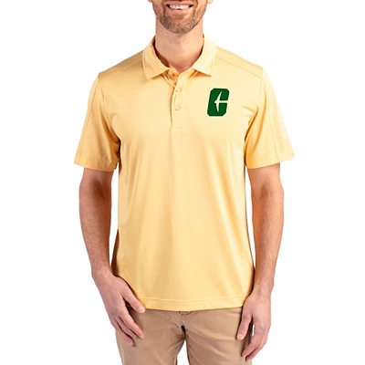 Men's Cutter & Buck Cream Charlotte 49ers Prospect Eco Textured Stretch Recycled Polo