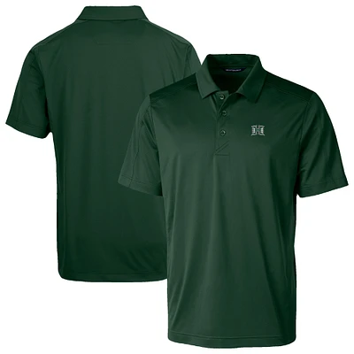 Men's Cutter & Buck Hunter Green Hawaii Rainbow Warriors Prospect Eco Textured Stretch Recycled Polo