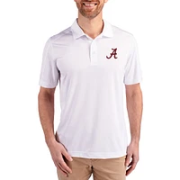 Men's Cutter & Buck White Alabama Crimson Tide Prospect Eco Textured Stretch Recycled Polo
