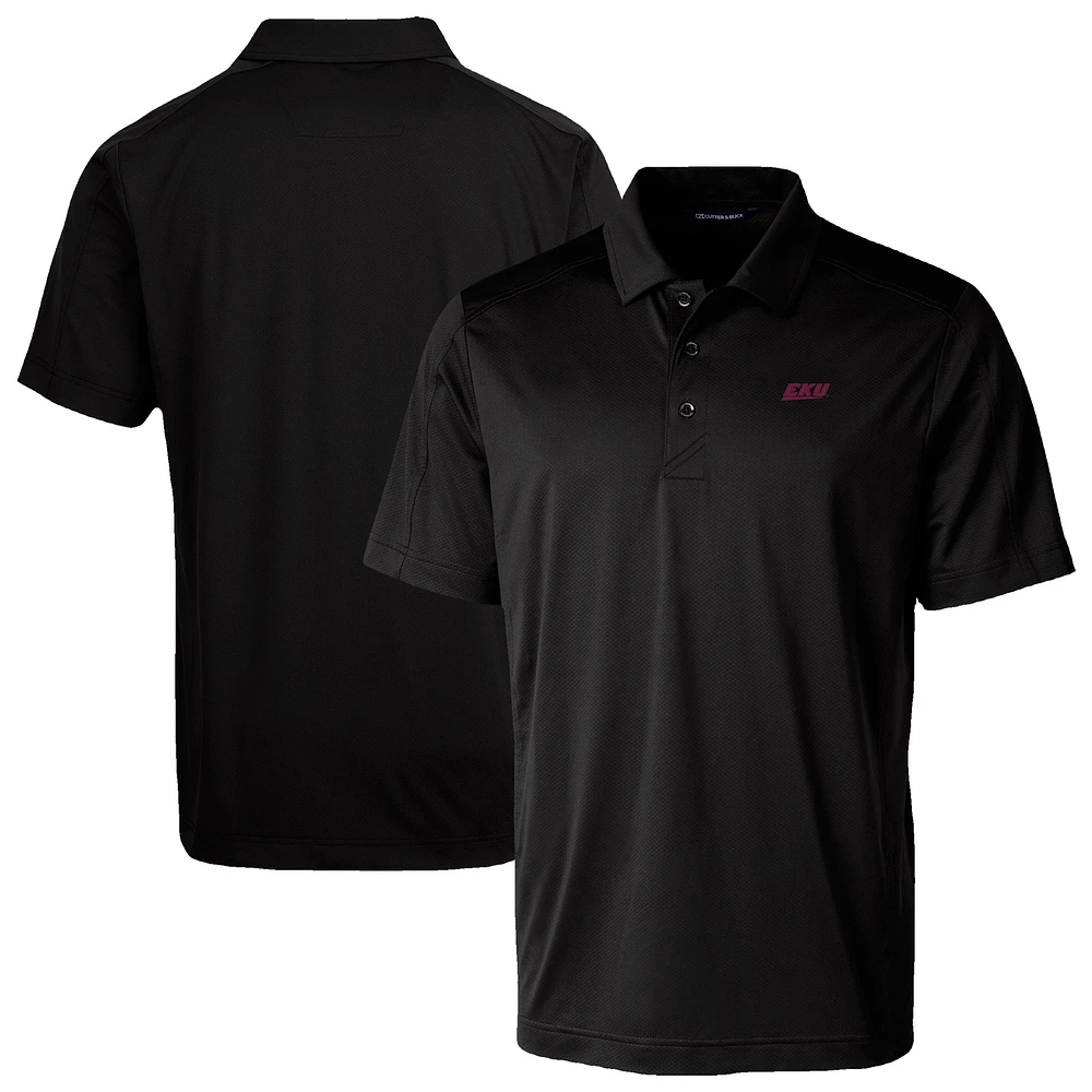 Men's Cutter & Buck Black Eastern Kentucky Colonels Prospect Eco Textured Stretch Recycled Polo