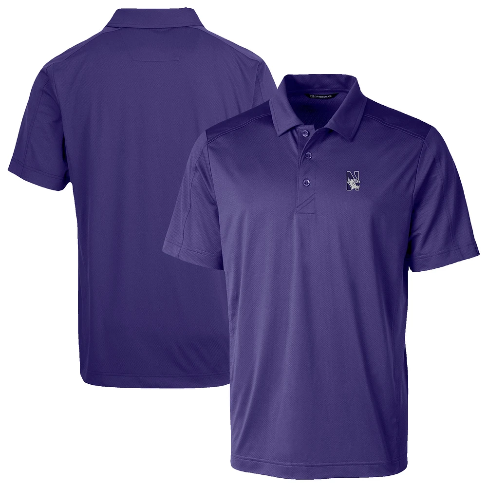 Men's Cutter & Buck Northwestern Wildcats Prospect Eco Textured Stretch Recycled Polo