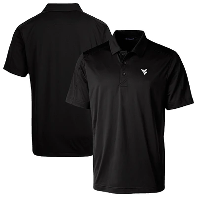 Men's Cutter & Buck Black West Virginia Mountaineers Prospect Eco Textured Stretch Recycled Polo
