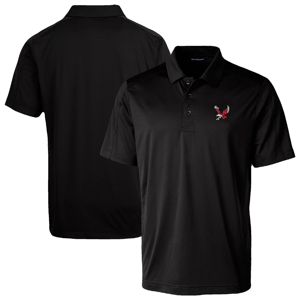 Men's Cutter & Buck Black Eastern Washington Eagles Prospect Eco Textured Stretch Recycled Polo