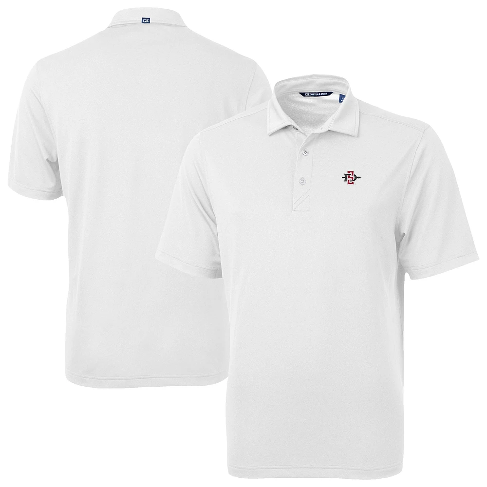 Men's Cutter & Buck White San Diego State Aztecs Virtue Eco Pique Recycled Polo