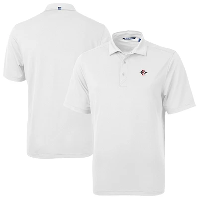 Men's Cutter & Buck White San Diego State Aztecs Virtue Eco Pique Recycled Polo