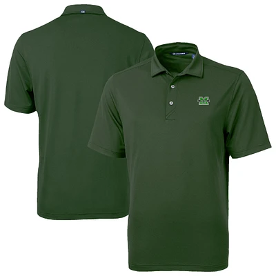 Men's Cutter & Buck Kelly Green Marshall Thundering Herd Virtue Eco Pique Recycled Polo