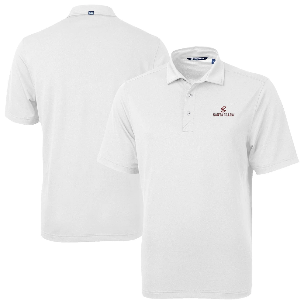 Men's Cutter & Buck White Santa Clara Broncos Virtue Eco Pique Recycled Polo