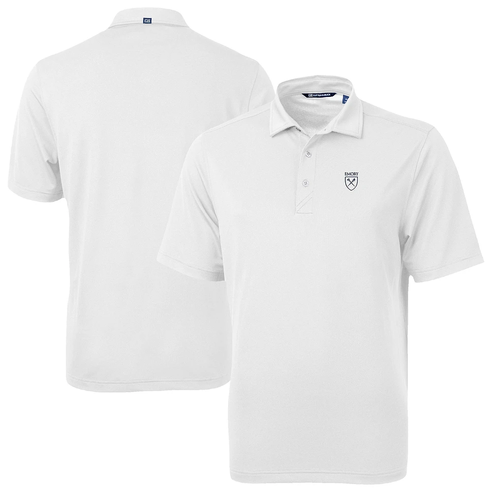 Men's Cutter & Buck White Emory Eagles Virtue Eco Pique Recycled Polo