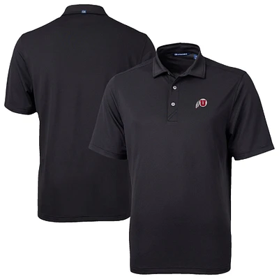 Men's Cutter & Buck Black Utah Utes Virtue Eco Pique Recycled Polo