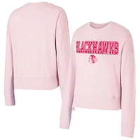 Women's Concepts Sport Pink Chicago Blackhawks Tonal Pullover Sweatshirt