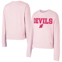 Women's Concepts Sport Pink New Jersey Devils Tonal Pullover Sweatshirt