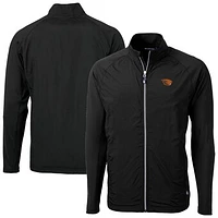 Men's Cutter & Buck  Black Oregon State Beavers Adapt Eco Knit Hybrid Recycled Full-Zip Jacket