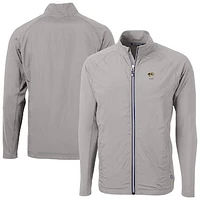 Men's Cutter & Buck  Gray Missouri Tigers Adapt Eco Knit Hybrid Recycled Full-Zip Jacket