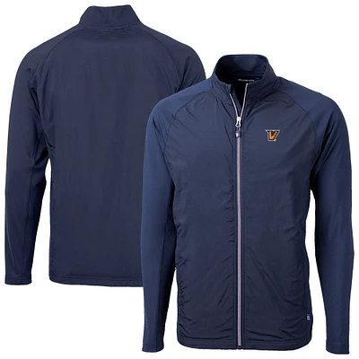 Men's Cutter & Buck  Navy Texas-Rio Grande Valley Vaqueros Adapt Eco Knit Hybrid Recycled Full-Zip Jacket