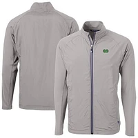 Men's Cutter & Buck  Gray Marshall Thundering Herd Adapt Eco Knit Hybrid Recycled Full-Zip Jacket