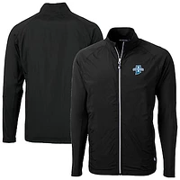 Men's Cutter & Buck  Black Indiana State Sycamores Adapt Eco Knit Hybrid Recycled Full-Zip Jacket