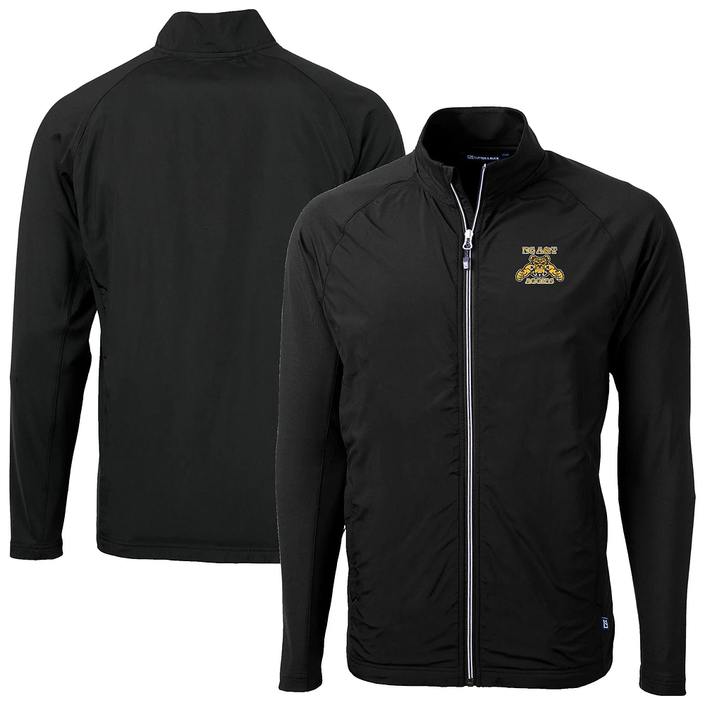 Men's Cutter & Buck Black North Carolina A&T Aggies Adapt Eco Knit Hybrid Recycled Full-Zip Jacket