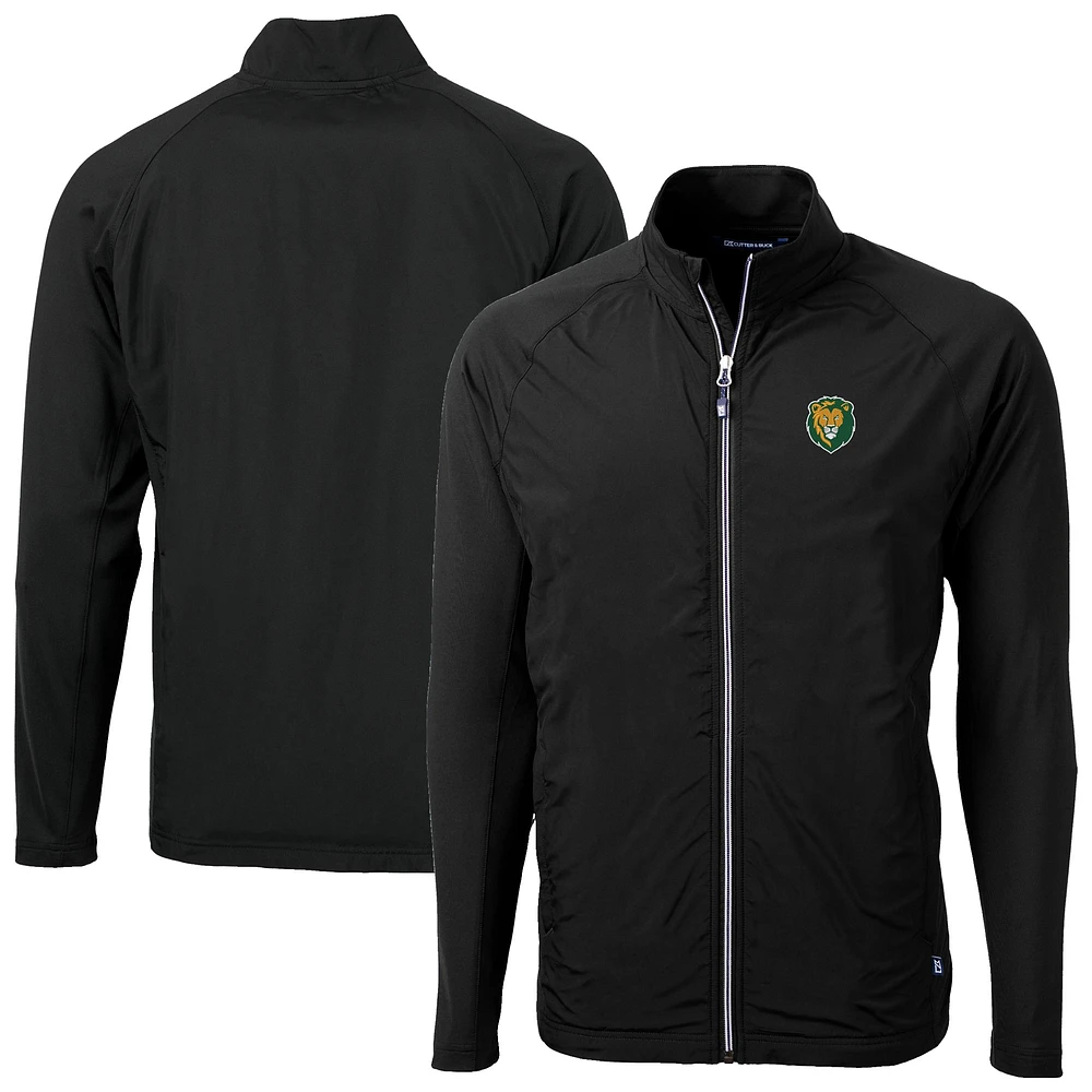 Men's Cutter & Buck Black Southeastern Louisiana Lions Adapt Eco Knit Hybrid Recycled Full-Zip Jacket