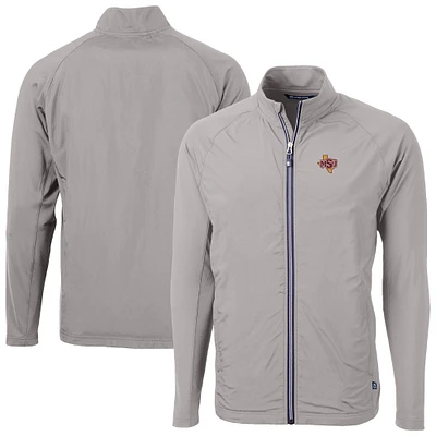 Men's Cutter & Buck Midwestern State Mustangs Adapt Eco Knit Hybrid Recycled Full-Zip Jacket