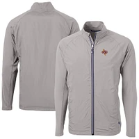 Men's Cutter & Buck Midwestern State Mustangs Adapt Eco Knit Hybrid Recycled Full-Zip Jacket