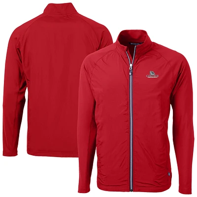 Men's Cutter & Buck  Red Gonzaga Bulldogs Adapt Eco Knit Hybrid Recycled Full-Zip Jacket