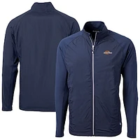 Men's Cutter & Buck  Navy Pepperdine Waves Adapt Eco Knit Hybrid Recycled Full-Zip Jacket
