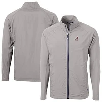 Men's Cutter & Buck  Gray Alabama Crimson Tide Adapt Eco Knit Hybrid Recycled Full-Zip Jacket