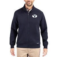 Men's Cutter & Buck  Navy BYU Cougars Roam Eco Recycled Full-Zip Jacket