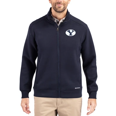 Men's Cutter & Buck  Navy BYU Cougars Roam Eco Recycled Full-Zip Jacket