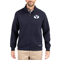 Men's Cutter & Buck  Navy BYU Cougars Roam Eco Recycled Full-Zip Jacket
