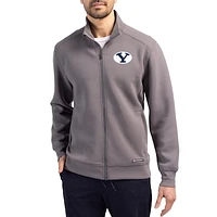 Men's Cutter & Buck  Gray BYU Cougars Roam Eco Recycled Full-Zip Jacket