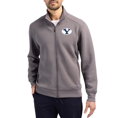 Men's Cutter & Buck  Gray BYU Cougars Roam Eco Recycled Full-Zip Jacket