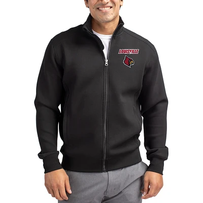Men's Cutter & Buck Black Louisville Cardinals Roam Eco Recycled Full-Zip Jacket
