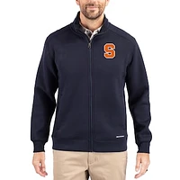 Men's Cutter & Buck  Navy Syracuse Orange Roam Eco Recycled Full-Zip Jacket
