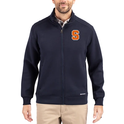 Men's Cutter & Buck  Navy Syracuse Orange Roam Eco Recycled Full-Zip Jacket