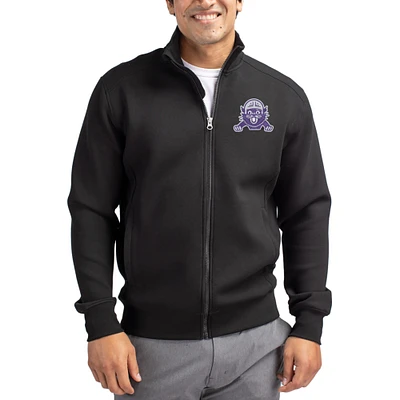 Men's Cutter & Buck  Black Northwestern Wildcats Roam Eco Recycled Full-Zip Jacket