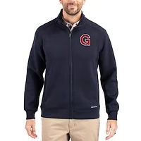 Men's Cutter & Buck  Navy Gonzaga Bulldogs Roam Eco Recycled Full-Zip Jacket