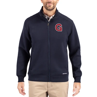 Men's Cutter & Buck  Navy Gonzaga Bulldogs Roam Eco Recycled Full-Zip Jacket