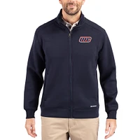 Men's Cutter & Buck  Navy UIC Flames Roam Eco Recycled Full-Zip Jacket