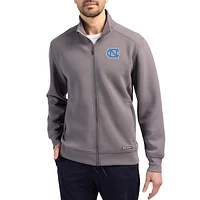 Men's Cutter & Buck  Gray North Carolina Tar Heels Roam Eco Recycled Full-Zip Jacket