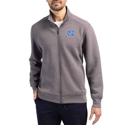 Men's Cutter & Buck  Gray North Carolina Tar Heels Roam Eco Recycled Full-Zip Jacket