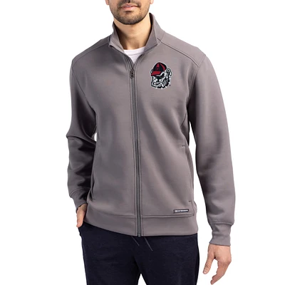 Men's Cutter & Buck  Gray Georgia Bulldogs Roam Eco Recycled Full-Zip Jacket