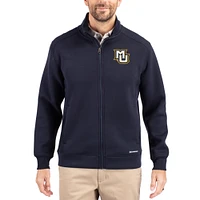 Men's Cutter & Buck  Navy Marquette Golden Eagles Roam Eco Recycled Full-Zip Jacket