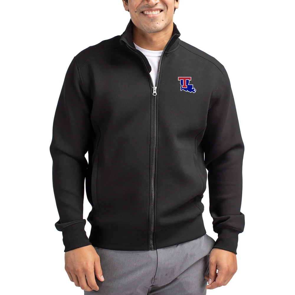 Men's Cutter & Buck Black Louisiana Tech Bulldogs Roam Eco Recycled Full-Zip Jacket