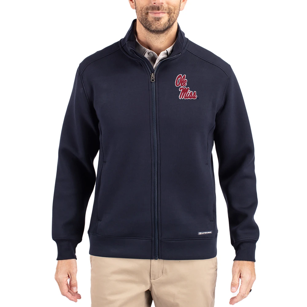 Men's Cutter & Buck Navy Ole Miss Rebels Roam Eco Recycled Full-Zip Jacket