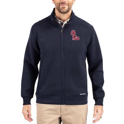 Men's Cutter & Buck  Navy Ole Miss Rebels Roam Eco Recycled Full-Zip Jacket