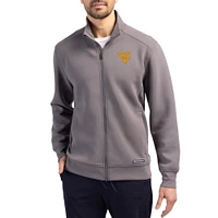 Men's Cutter & Buck  Gray West Virginia Mountaineers Roam Eco Recycled Full-Zip Jacket