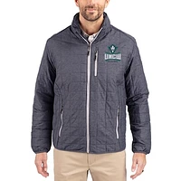 Men's Cutter & Buck  Anthracite UNC Wilmington Seahawks Rainier Eco Insulated PrimaLoft Full-Zip Puffer Jacket